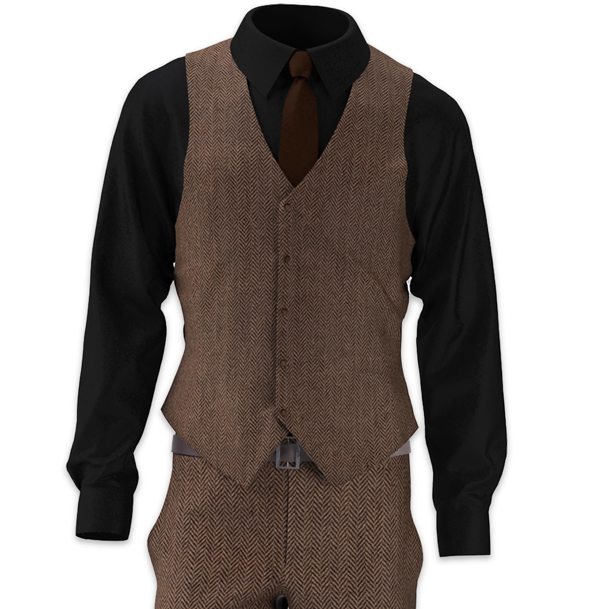 BIGREAMS Men's Unstitched Wool Jacket Waist Coat Fabric For | Men's Woolen Herringbone Modi Jacket Piece | (1 Meter, Free Size)-image-27