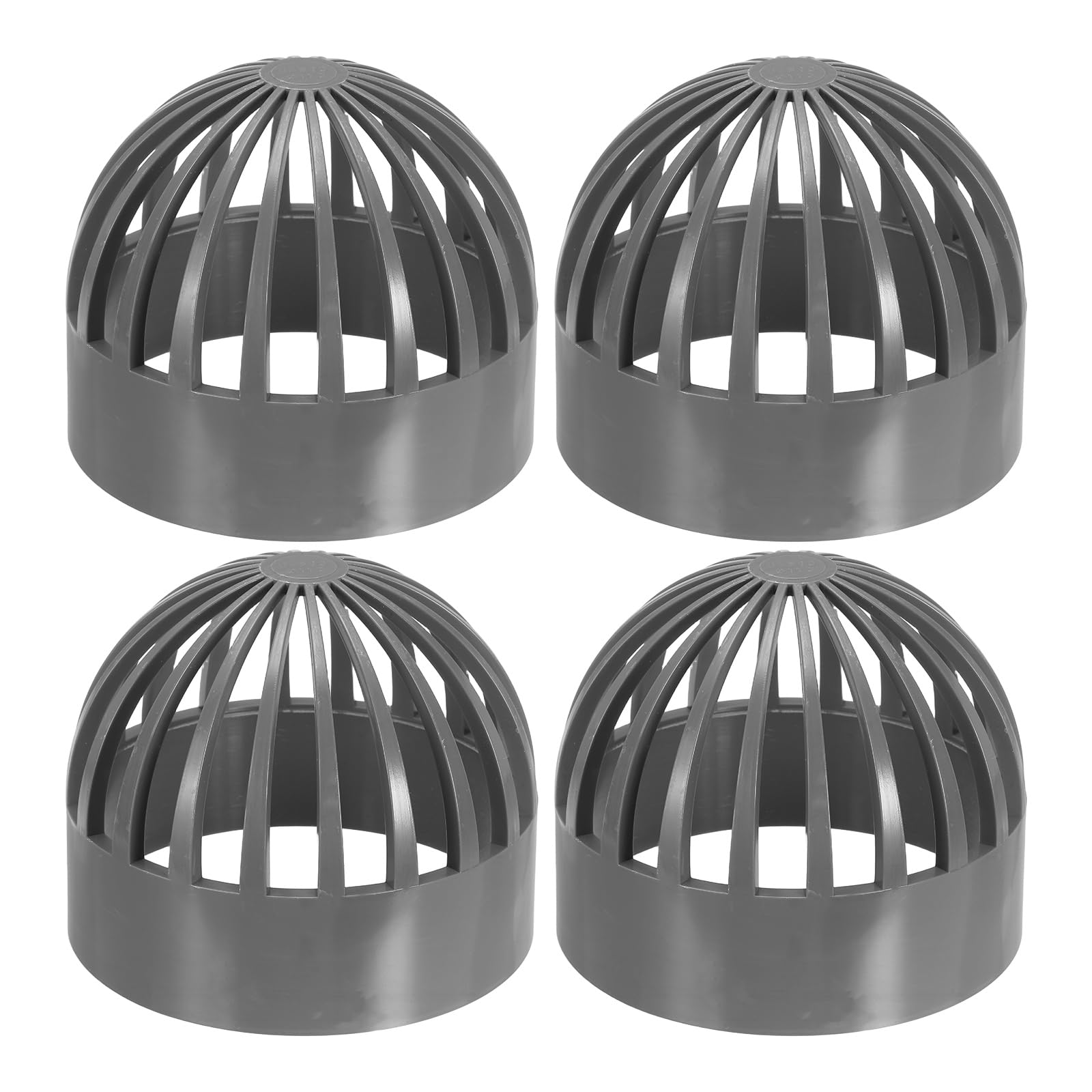 PATIKIL 4.3 Inch (110mm) Fish Cover Permeable Cap, 4 Pcs PVC Breathable Cap Aquarium Guard Fish Tank Intake Cover, Gray