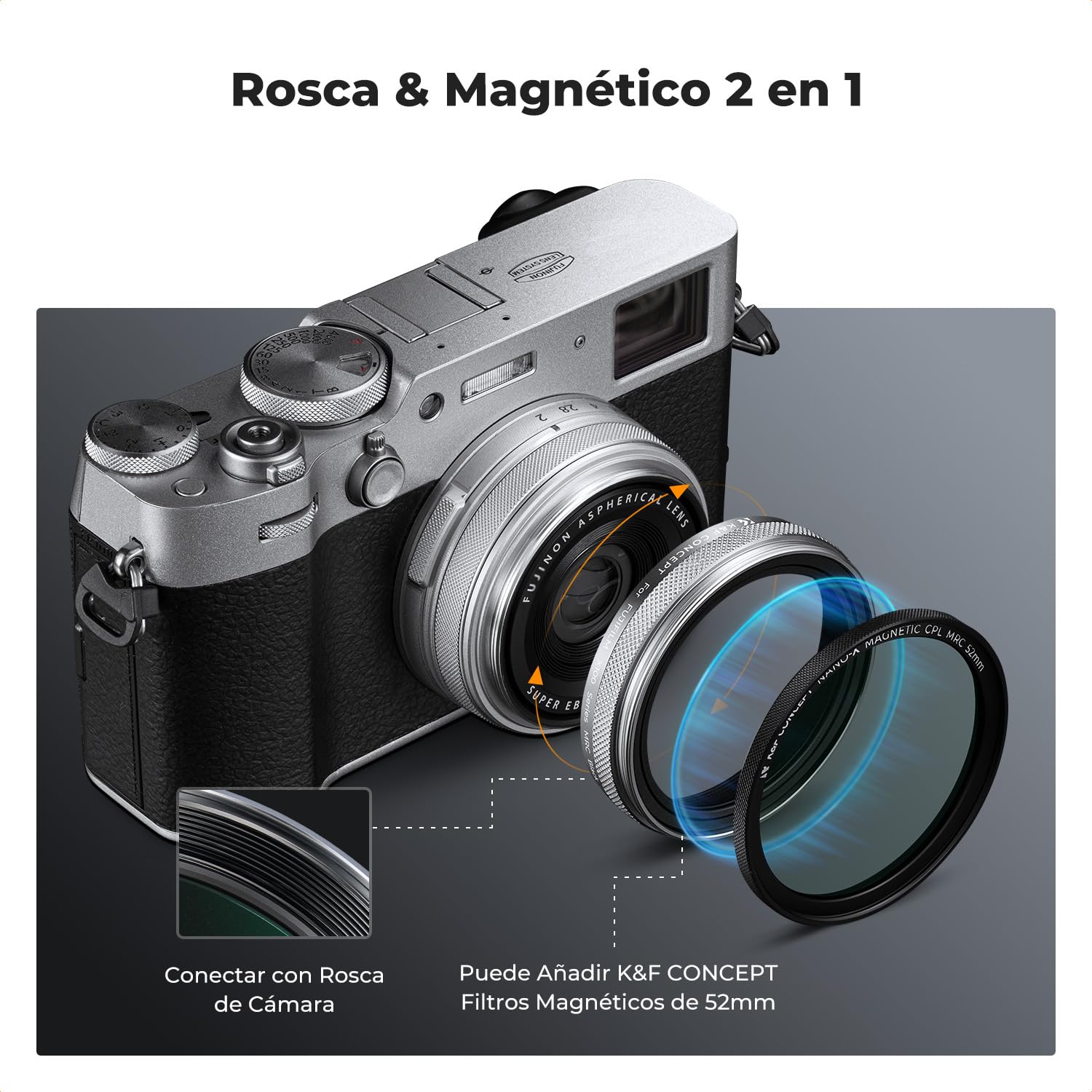 Filtro Combinado K&F CONCEPT Nano-Xcel 49 Mm Soft & Mist 1/4 – Efecto Vintage Y Suavizado Para Retratos Y Vlogs