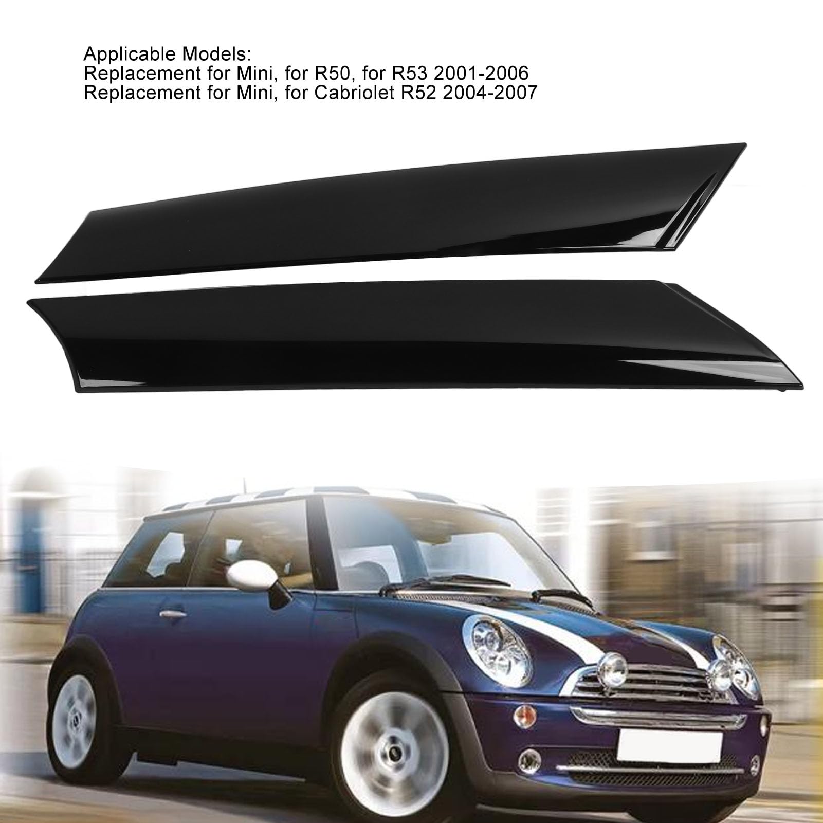 Compatible avec Mini R50 R53 Cabriolet R52 Garniture de Pilier A de Pare-Brise Garniture Extérieure élégante pour Une Protection Améliorée 51137128158