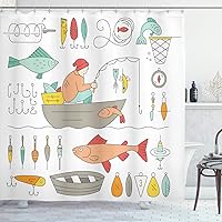 Vista 138 de Ambesonne Cortina para regadera náutica con palmeras