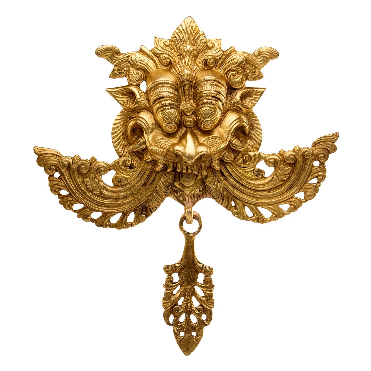 Mla's Decor Brass Nazar Battu for Home Entrance Door Knocker | Yaali Evil Eye Protector | Kirtimukha for Home Door Decor | Brass Wall Hanging Decor | Negative Energy Remover for Home | 11.5 Inch-image-10