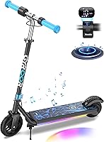Gyroor H30 Max Kids Electric Scooter: 150W Motor, 10 MPH Speed, Dual Brakes, Adjustable Height, Bluetooth Speaker - Gift for Ages 6-12