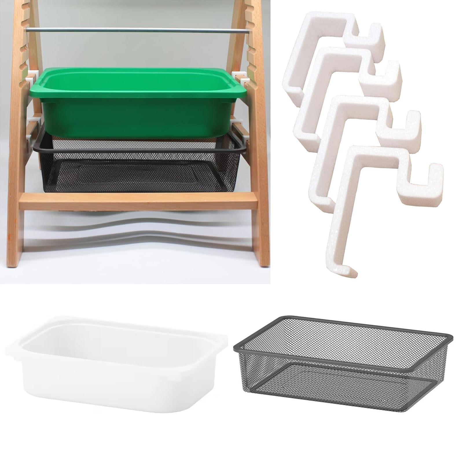 Adattatore Adatto per Seggiolone Hauck Alpha e Beta, Compatibile con Ikea Trofast Scatola e Cestino a Griglia, Fissaggio per Sedia Alta