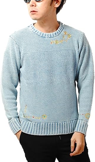 Amazon サインステイト Sign State インディゴ染め ニット セーター 刺繍入り メンズ M 91 Ltインディゴ セーター 通販 Amazon サインステイト Sign State インディゴ染め ニット セーター 刺繍入り メンズ M 91 Ltインディゴ セーター 通販