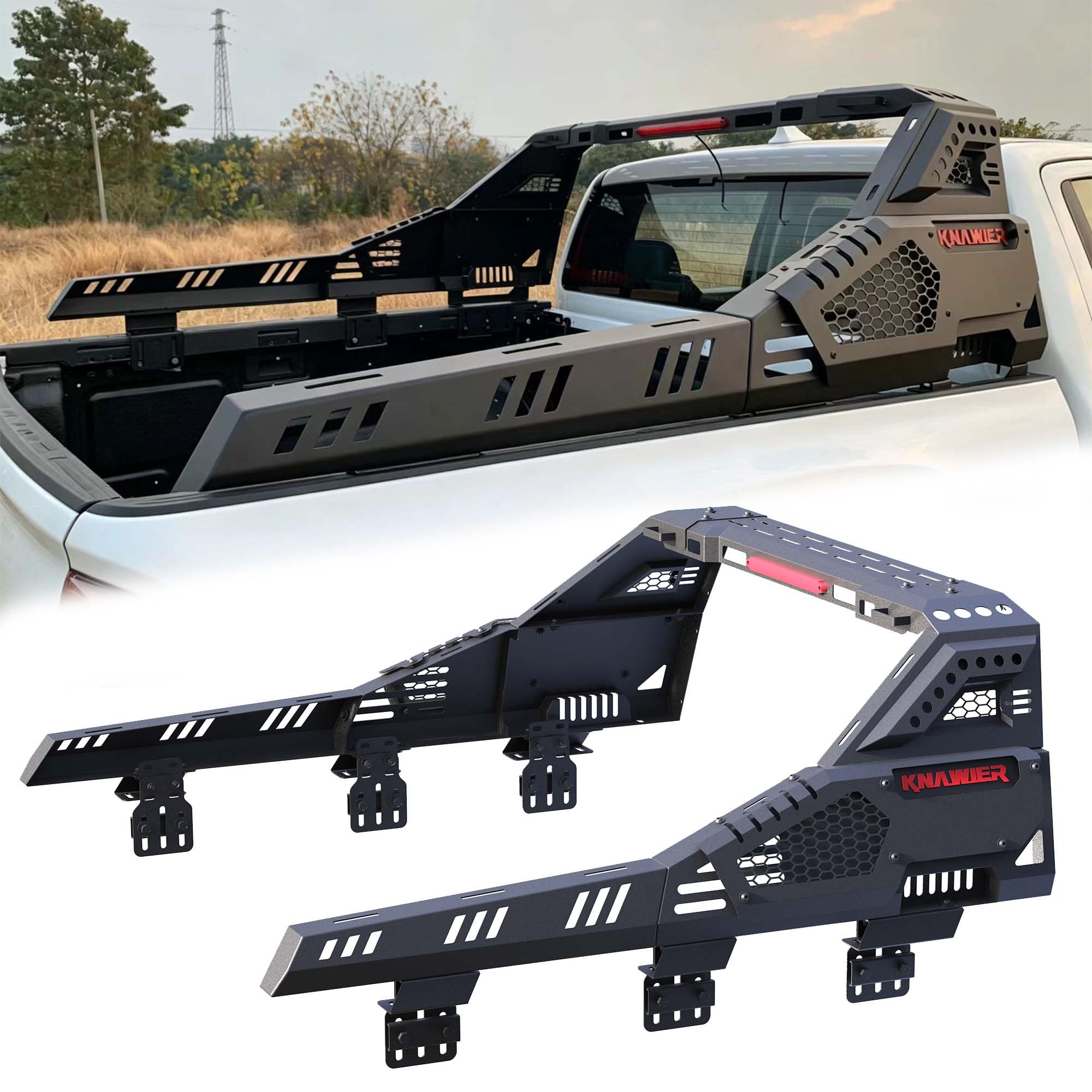 Amazon.com: KNAWIER R25 Roll Bar for Mid Size Truck, Adjustable