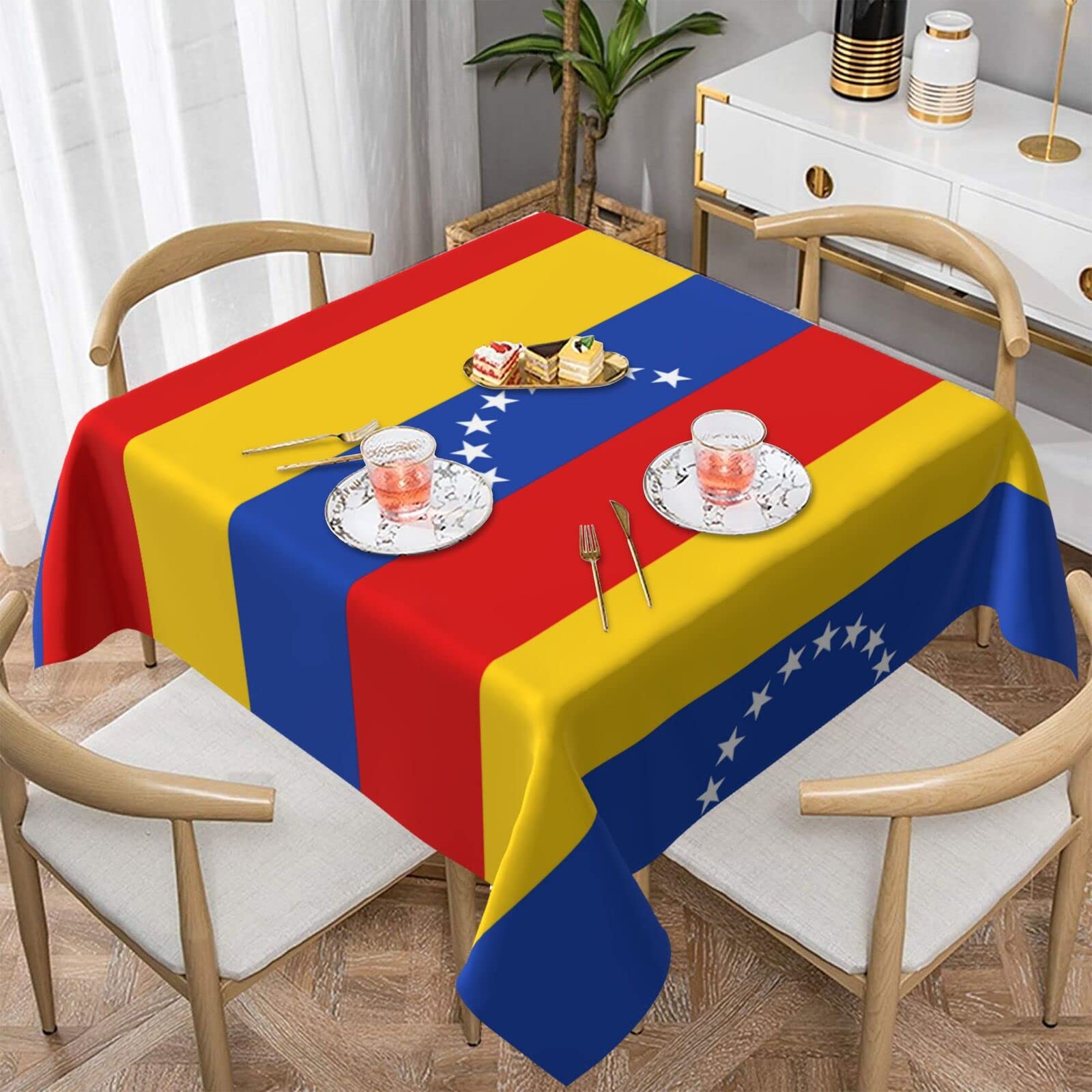 Nappe carrée drapeau Venezuela décorative table de cuisine et salle à manger