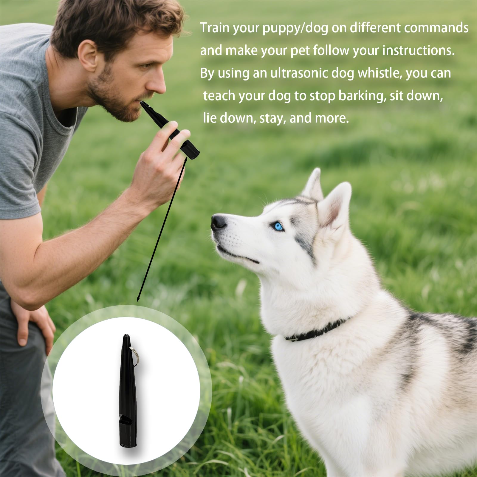 Sifflet Chien Rappel Professionnel, Sifflet Pour Chien, Idéal Pour Le Rappel, Outil D’Éducation Canine Multifonction, Outil De Dressage De Haute Qualité Pour L'Éducation Canine, 1PCS Noir