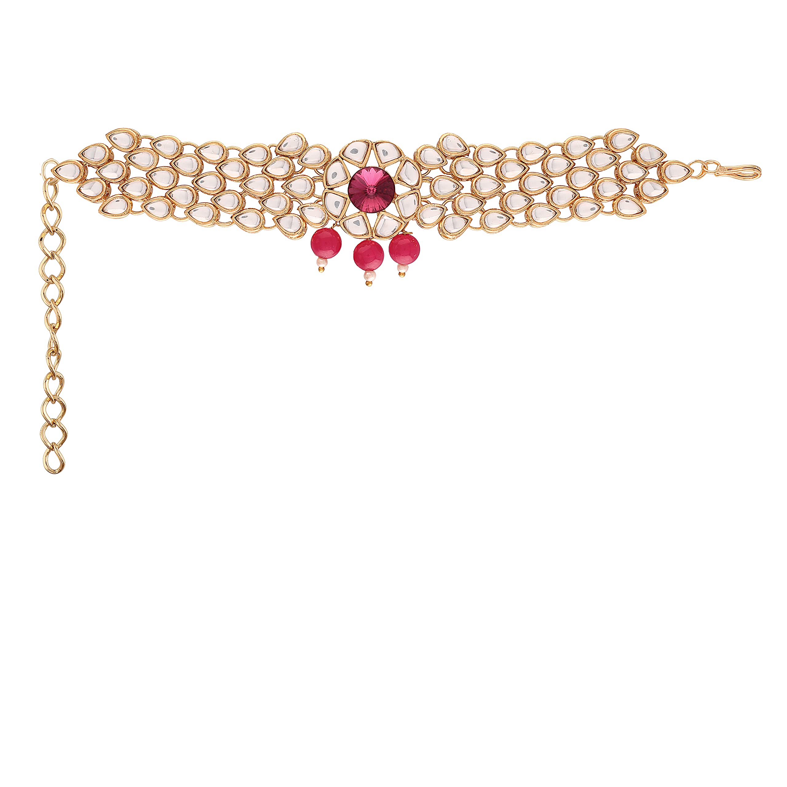 Traditional Kundan & Ruby Stone Bajuband 18k Plated Rajwadi Jewellery