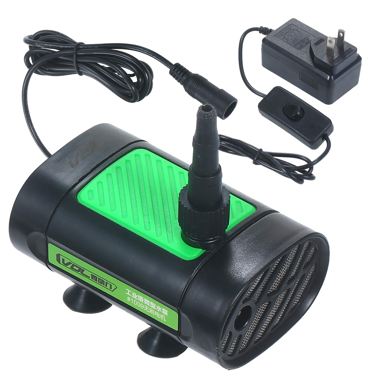 XIXIAN 12V DC Brushless Submersible Water Pump 30W Ultra Quiet Fountain Water Pump 7L/Min with 10ft High Lift 3 Size Nozzle for Pond Aquarium Fish Tank Hydroponics