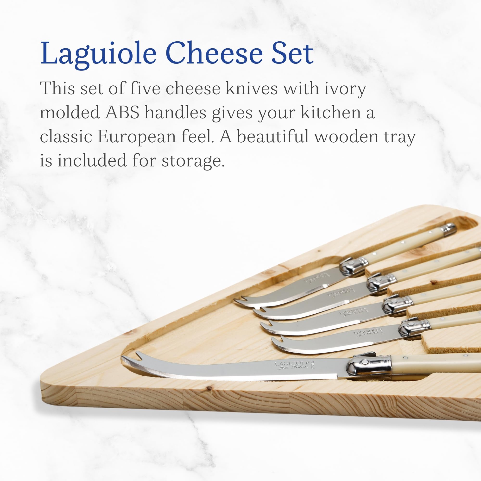 Amazon.com: Jean Dubost Laguiole 5-Piece Cheese Knife Set with