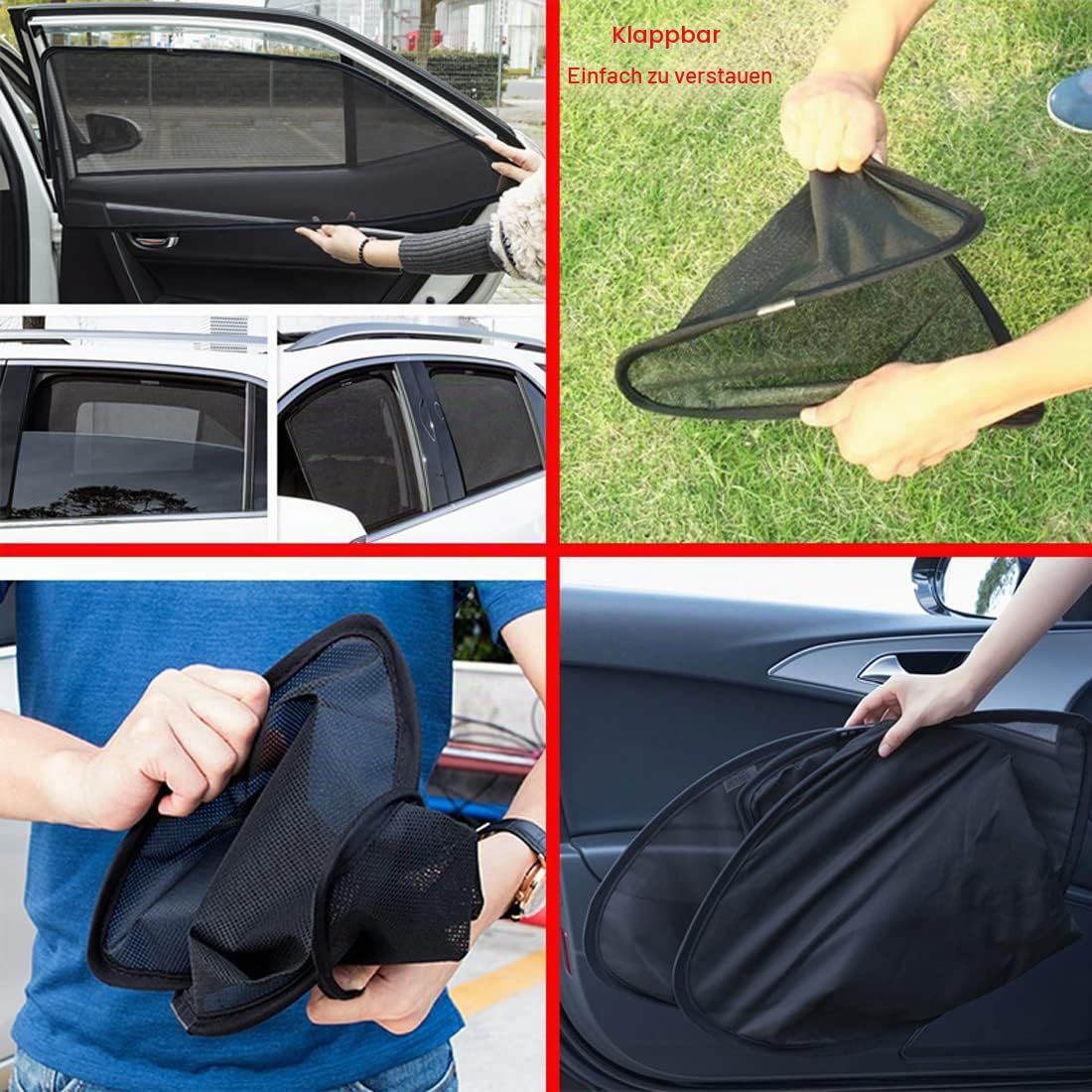 ZJIEX Sonnenschutz Auto Vorhang Für Baby Kinder Sonnenblende Für Passat B6 Variant 2005-2010 UV Schutz Magnetisch Sonnenschutz Für Autofenster Seitenscheibe Schwarz,7PCS