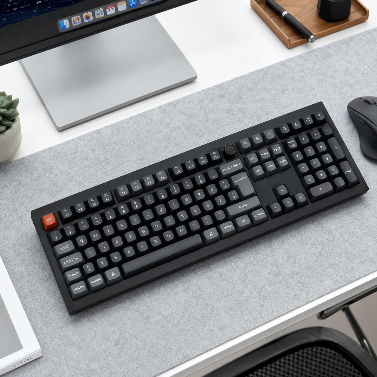 Keychron V6 Ultra 8K Kabellose Mechanische Tastatur, 100% Full-Size DE-ISO Layout, Custom Keyboard mit 2.4 GHz/Bluetooth 5.3/Kabel, 8000 Hz Polling, ZMK, Hot-Swap, PBT Keycaps, RGB, Mac/Windows