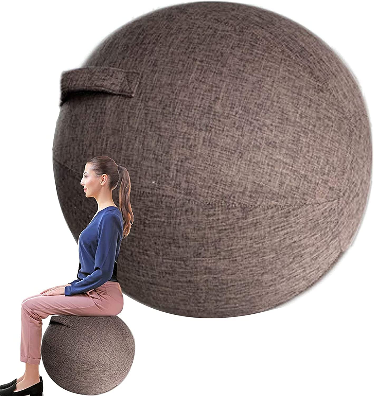 Exercise Ball Chair for Office and Desk, Yoga Chair with Stability Ball Cover, Yoga Ball Office Chair 55/65/75cm Yoga Ball Chair Cover