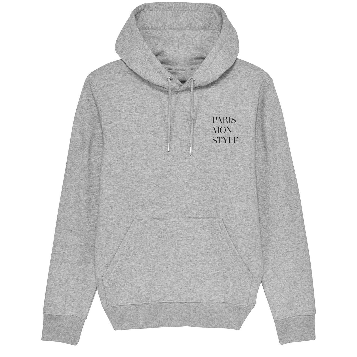 Damska bluza z kapturem Cruiser – Paris – sportowy styl uliczny, długi rękaw, bluza z kapturem z bawełny organicznej na jesień i zimę, szary (Heather Grey), S