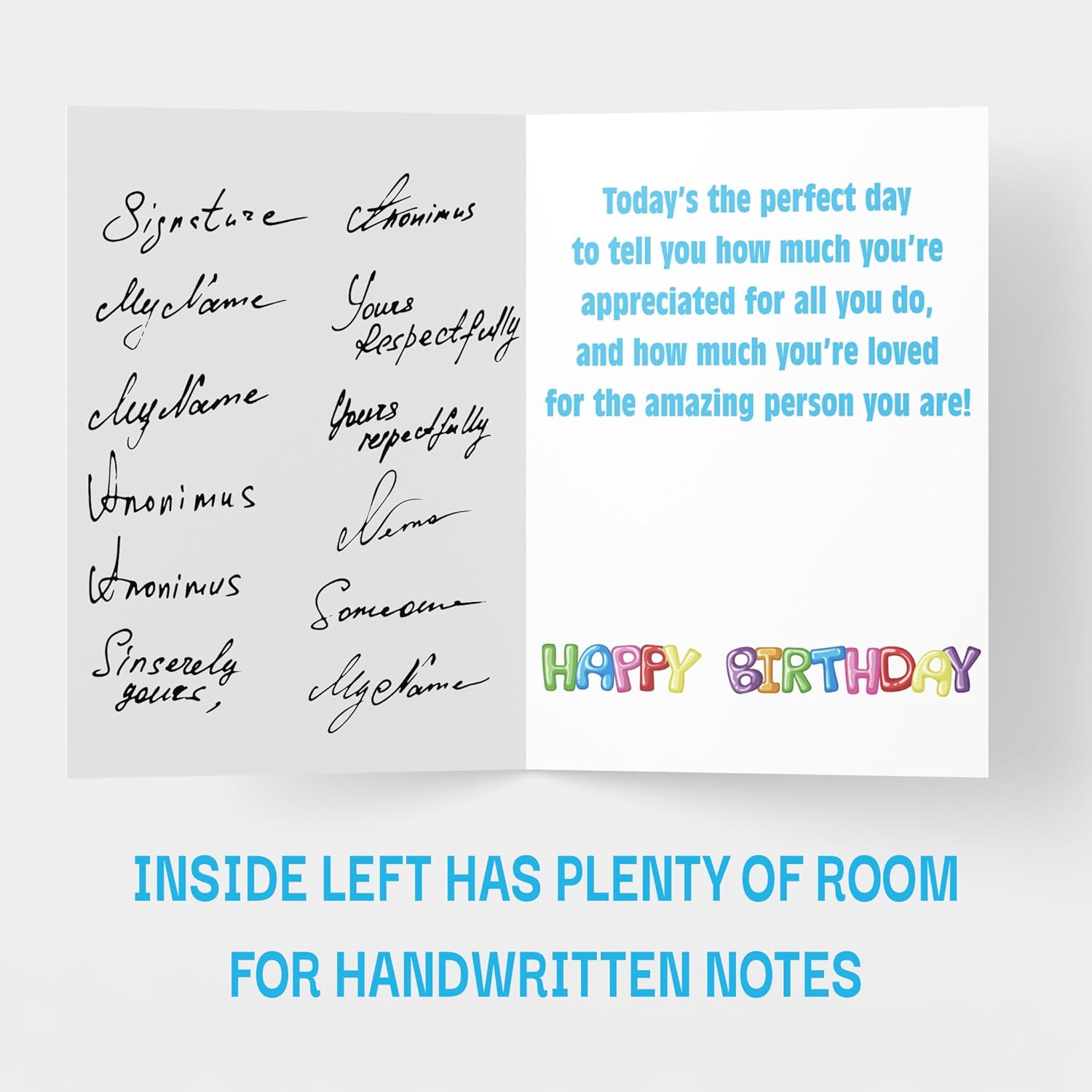 VictoryStore Giant 11x14-Inch Birthday Card (Balloon Letters) – Oversized Greeting Card With Envelope, American Made (11x14 Inches)