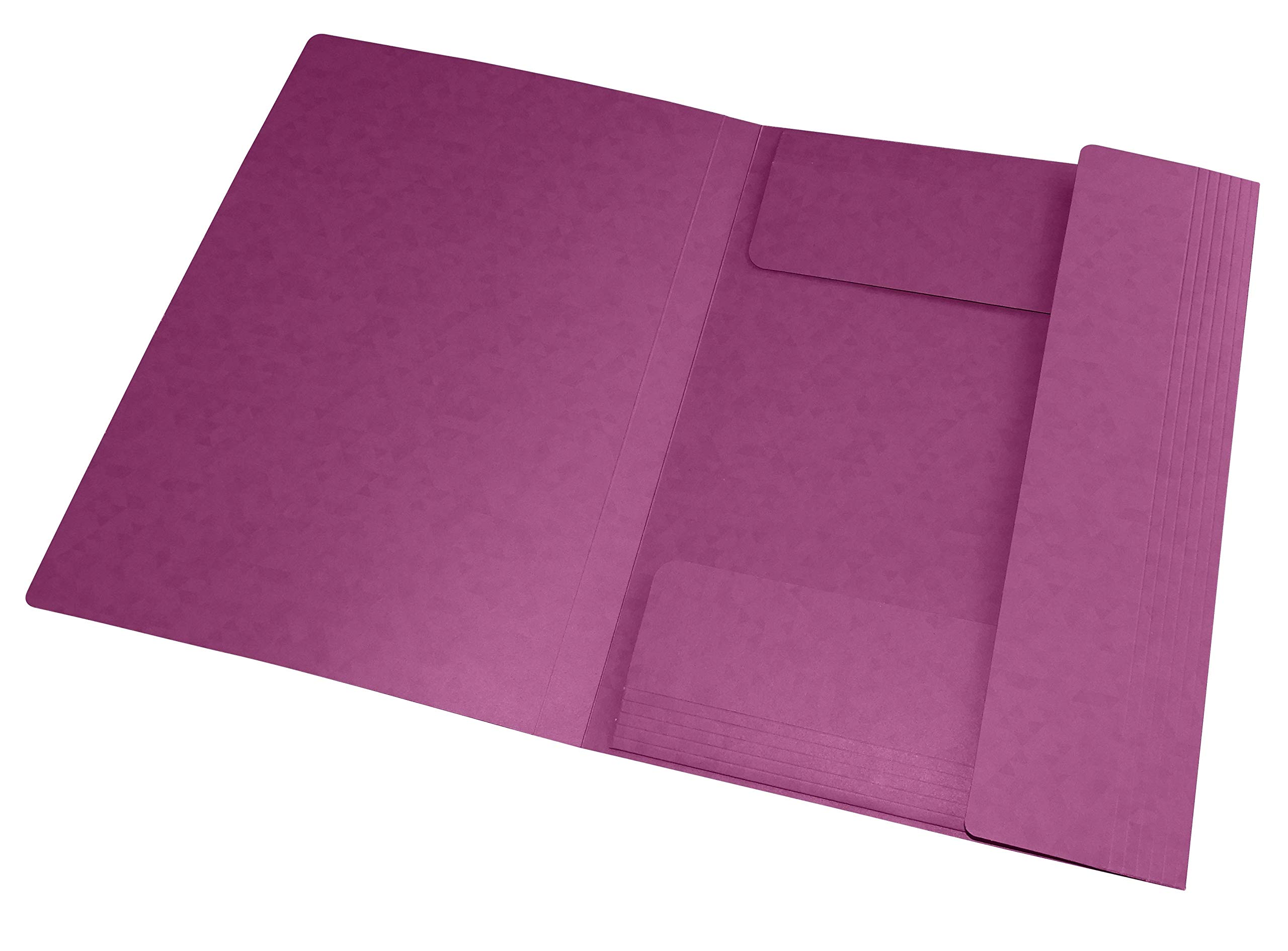 OXFORD Lot de 50 Chemises 3 Rabats Top File + A4 avec Elastique Couverture Carte Prune