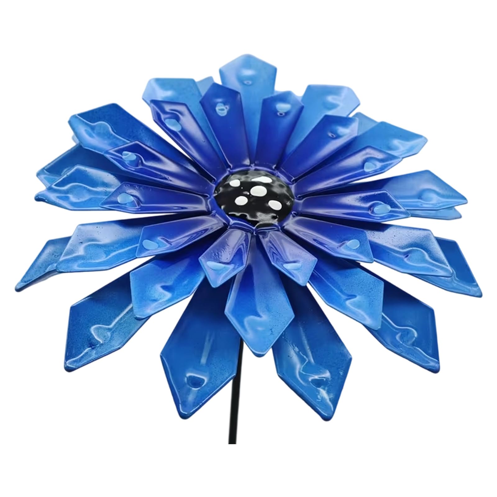 Decorative Garden Stake with Zinnia Flower Design Weatherproof Yard Art Sculpture for Outdoor Garden Decor