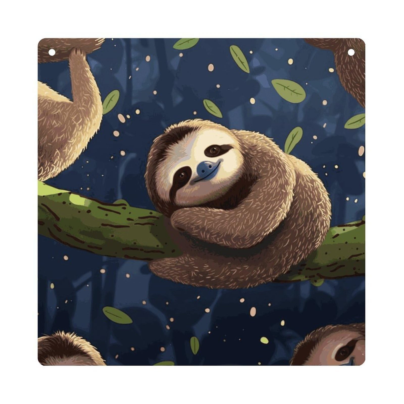 Adfgyerh Style Sloth Lazy Hanging Ornaments Window Hanging Modern Acrylic Decor For Living Room Bedroom Dining Room Hallway Office Wall Decor, 8X8 In