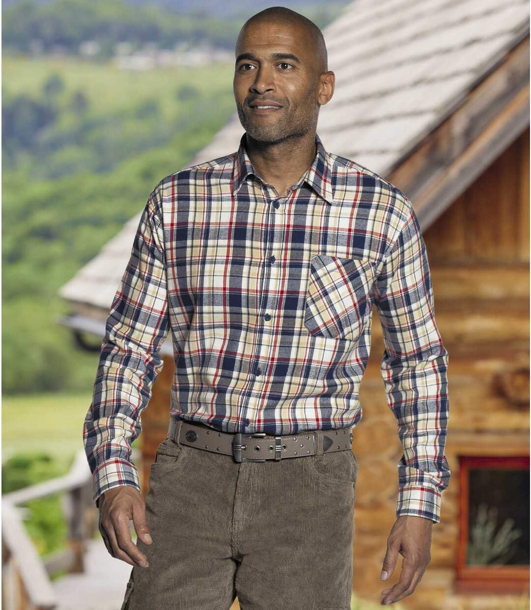 ATLAS FOR MEN - Camicia a Quadri in Flanella - Manica Lunga - Disponibile nelle Taglie Grandi