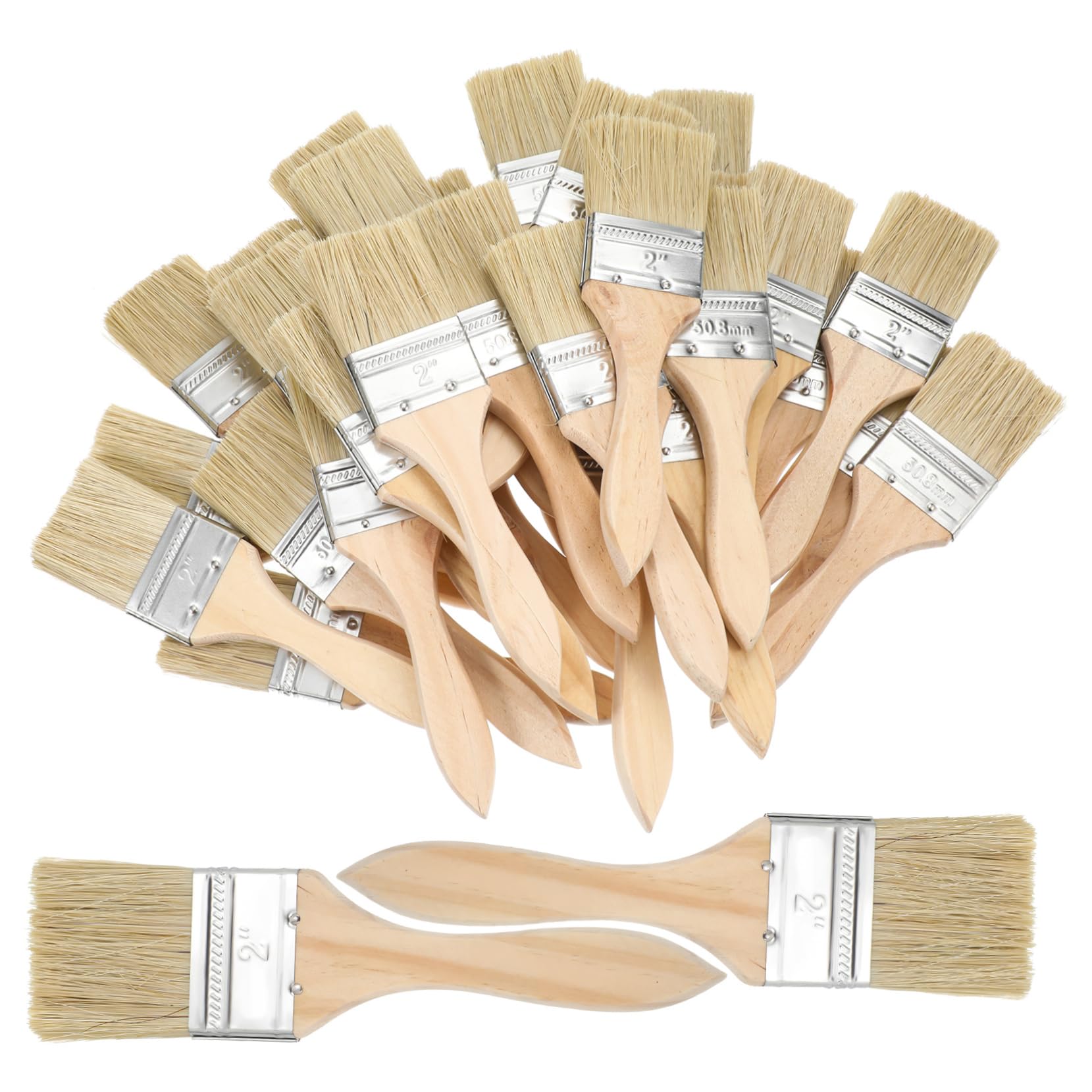 Pinceaux pour peinture de décoration et huiles - Lot de 30 pièces avec manche