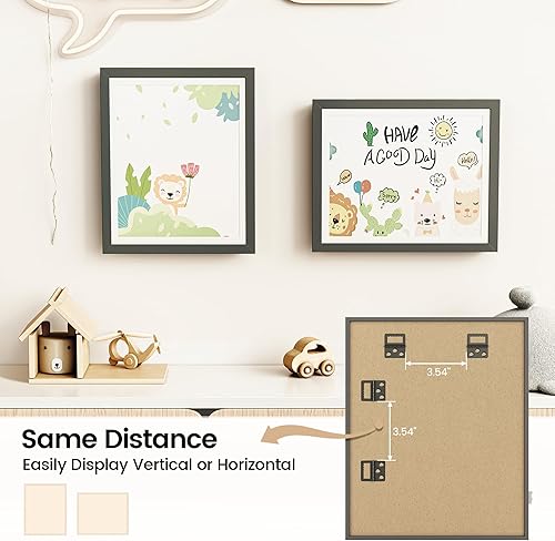 Miniatura 6 de BAIJIALI Marcos de arte negros para obras de arte infantiles, apertura frontal con capacidad para 150 dibujos, manualidades 3D, 2 paquetes de 8.5 x