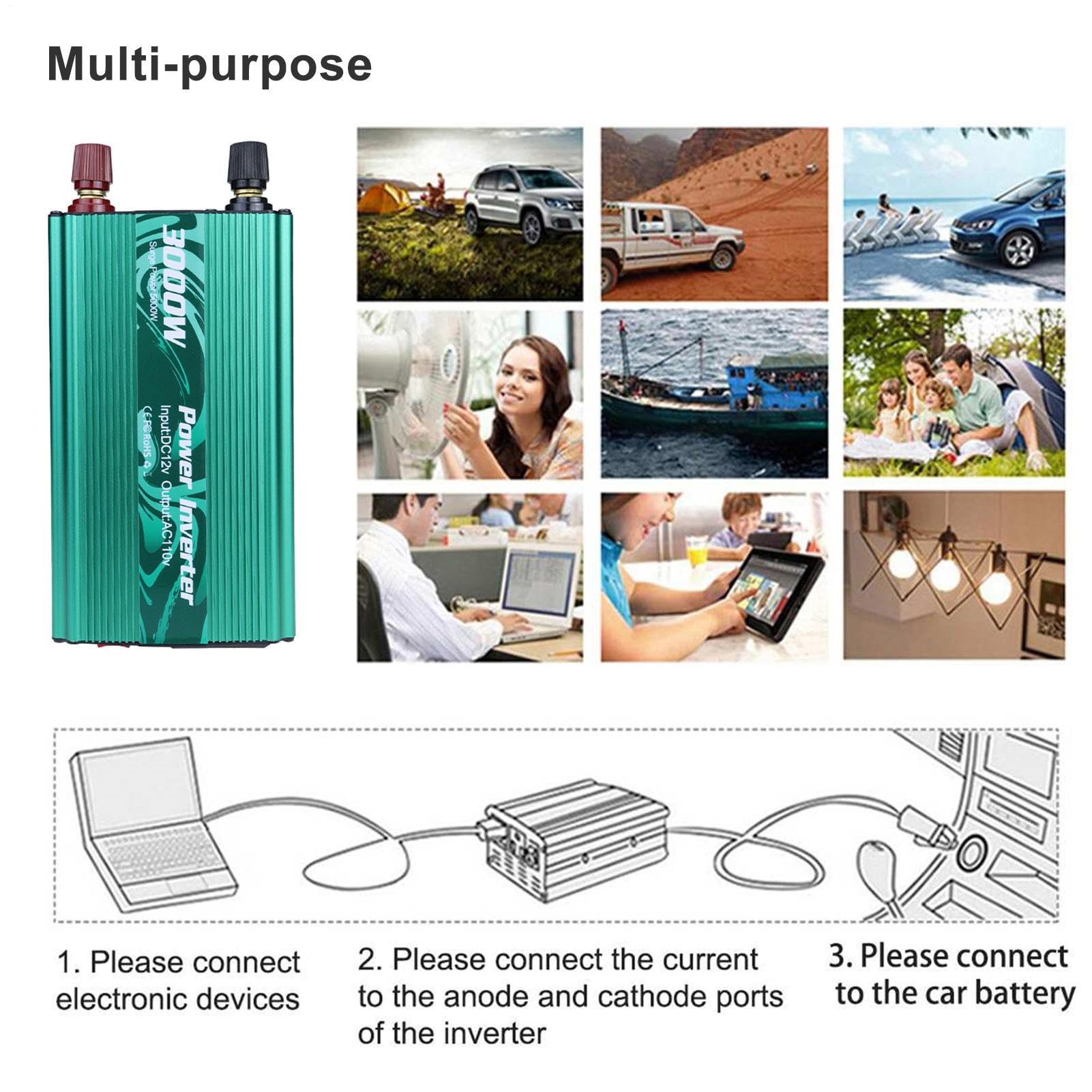 Inverter Di Alimentazione Da 3000 Watt - Adattatore Di Auto Caricale Per