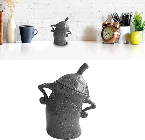Miniatura 2 de Recipiente con actitud, divertido recipiente de cerámica para cocina, PVC, duradero, lindo, con tapas para café, té, azúcar, especias y decoraciones