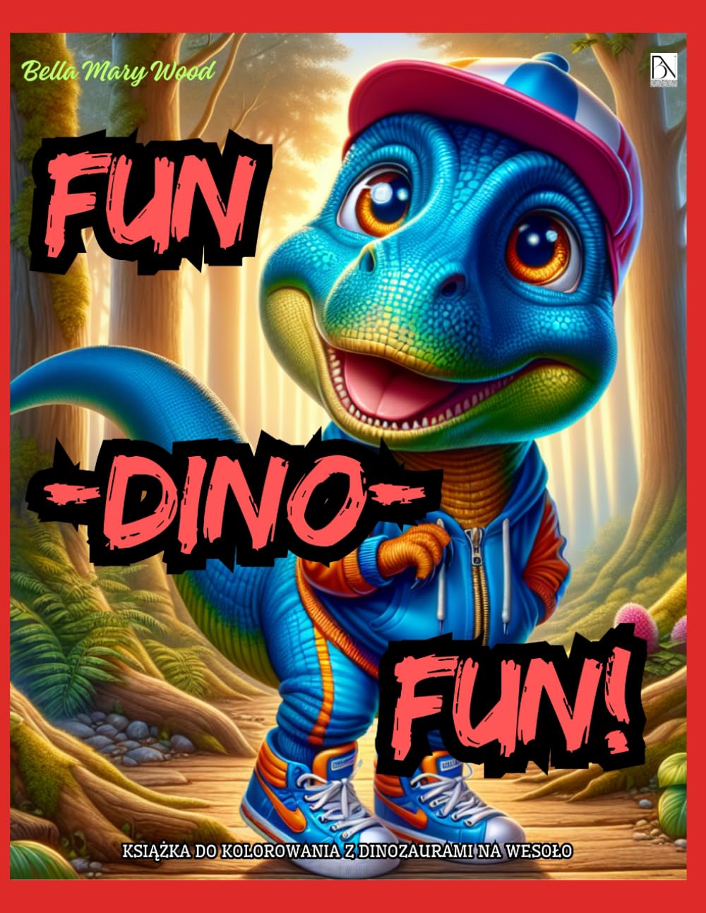 FUN-DINO-FUN! Książka do kolorowania z dinozaurami na wesoło: śmieszne dinozaury