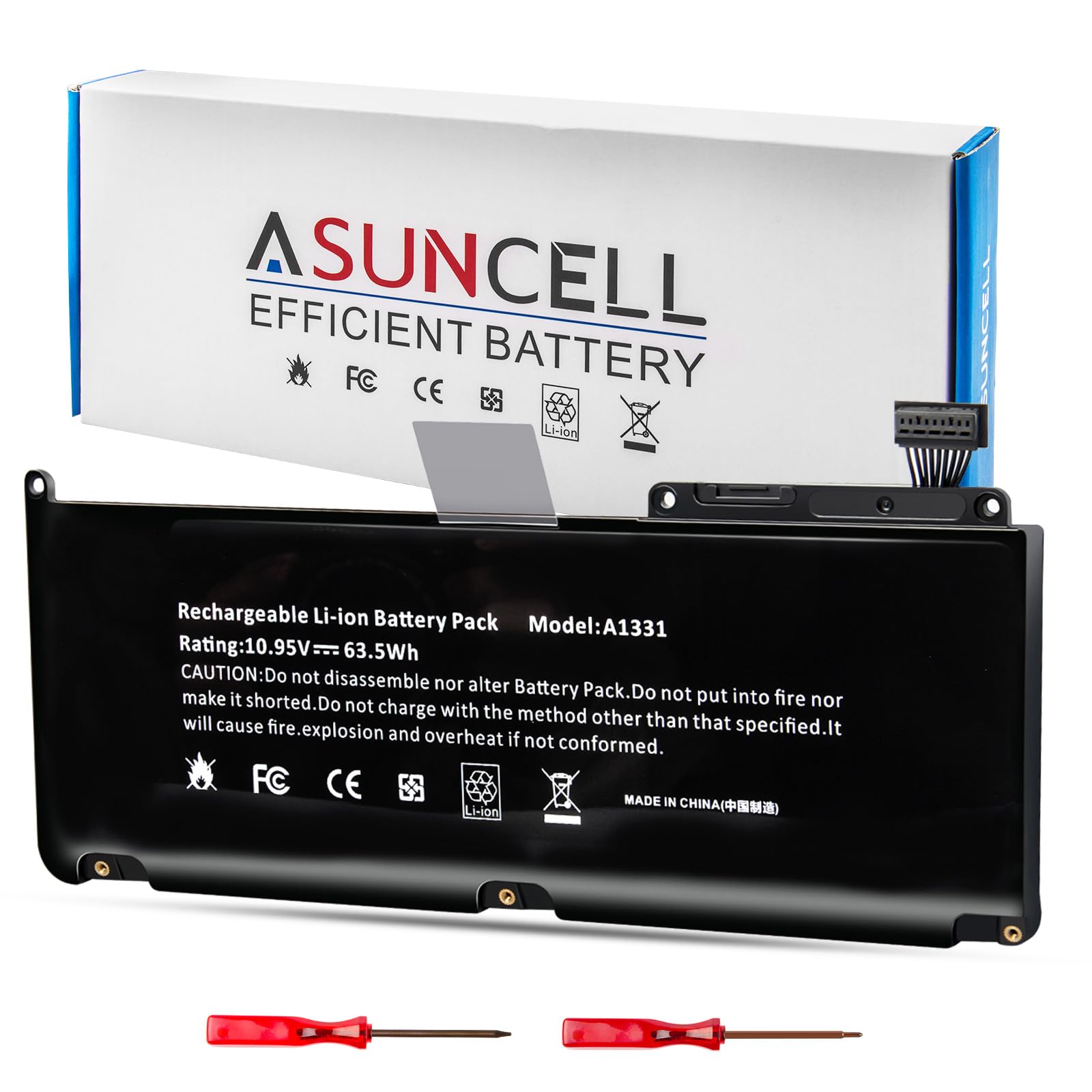 ASUNCELL A1331 13" A1342 (Late 2009 Mid 2010) Laptop Battery for Apple MacBook Unibody fits 661-5391 020-6582-A MC233LL/A MC207LL/A MC516LL/A