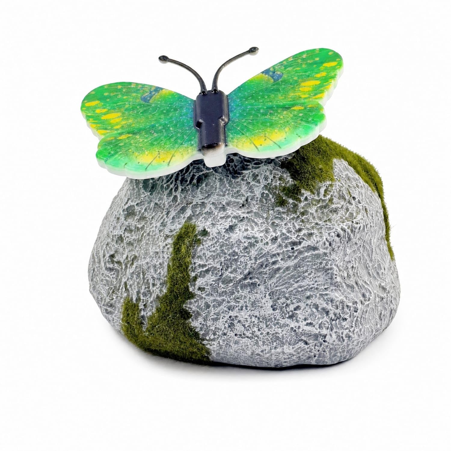 Outdoor Solar Rock Light with Butterfly Decorative Solar Garden Lamp with Butterfly Wire-Cordless Landscape Ornament with Rock Base Compact for Yard, Patio, Pathway, Green-image-13
