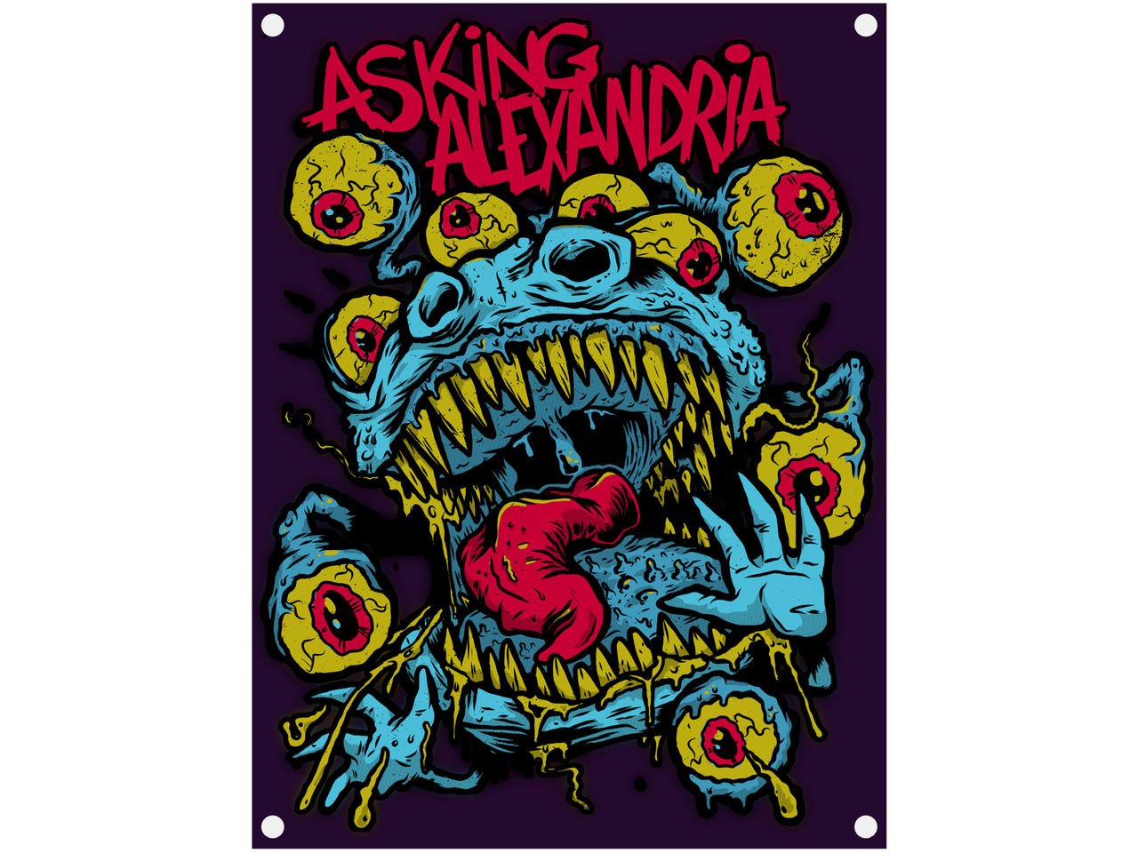 Gn Netcom Asking Alexandria Eyeballs Textile Poster Flag