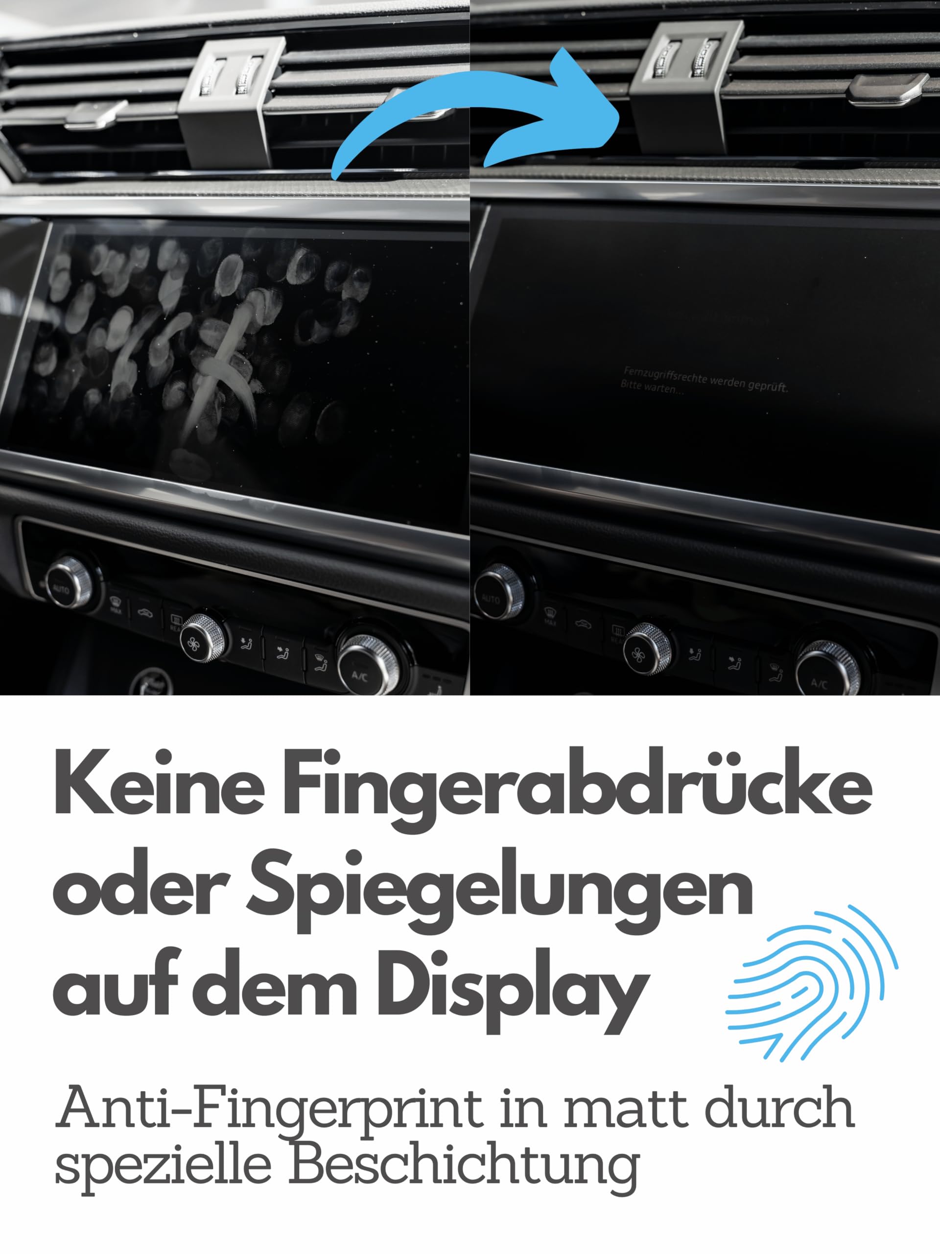 DISSKIN® Displayschutzfolie kompatibel mit versch. Audi Modellen, selbstheilend durch Wärme, Matt, antibakterielle Beschichtung, Anti-Fingerabdruck (Kompatibel zu Audi Q3 / RSQ3 ab 2019)