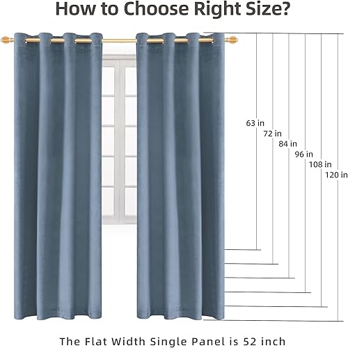 Miniatura 6 de Cortinas de terciopelo supersuaves con ojales, para privacidad en sala de estar, puertas de cristal corredizas, 2 paneles