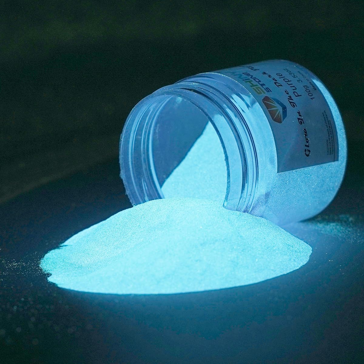 Shiny Stone Glow in The Dark Powder Pigment, Neutral and Fluorescent Colorful Luminous Pigment Powder for Painting, Epoxy Resin Colorant, DIY Crafts and Theme Party,100g/3.53oz (Purple) - Image 6