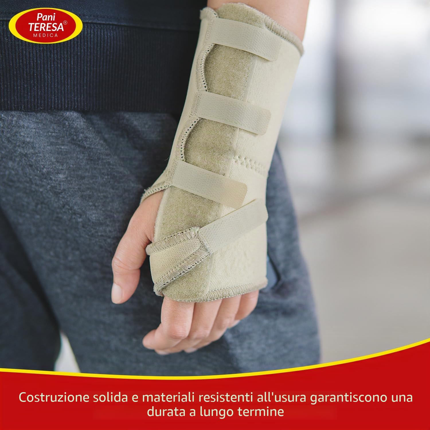 Tutore Polso 2in1 Ortopedico Universale Regolabile Destro Sinistro Bambini e Adolescenti Bendaggio Per Polso Con Pollice 11-14 cm Corallo