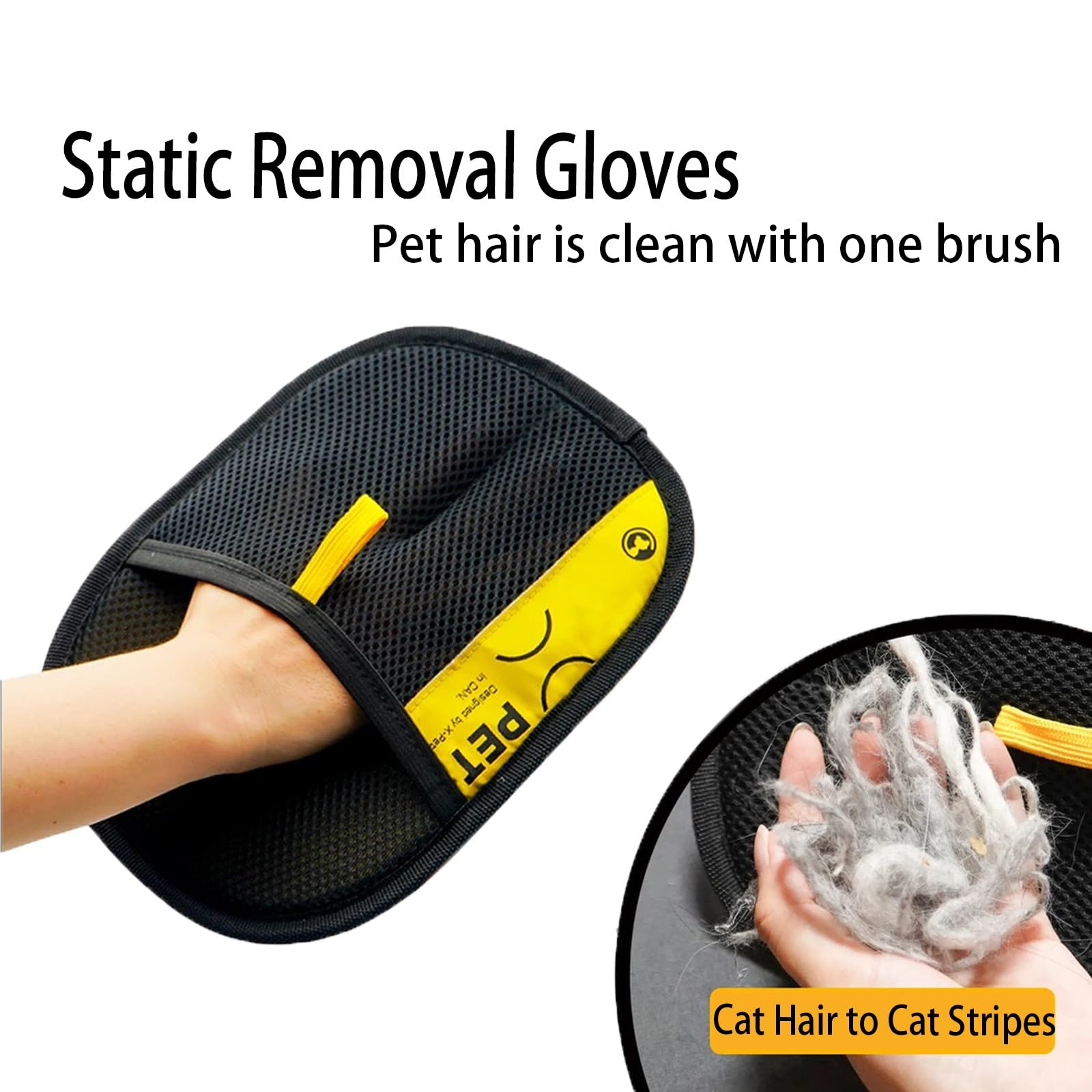 Guantes for Quitar el Pelo de Mascotas, Guantes for el Pelo de Gatos, Guantes for el Pelo de Perros, Guantes Reutilizables for el Cuidado del Cabello for alfombras, sofás, Ropa(3pcs)