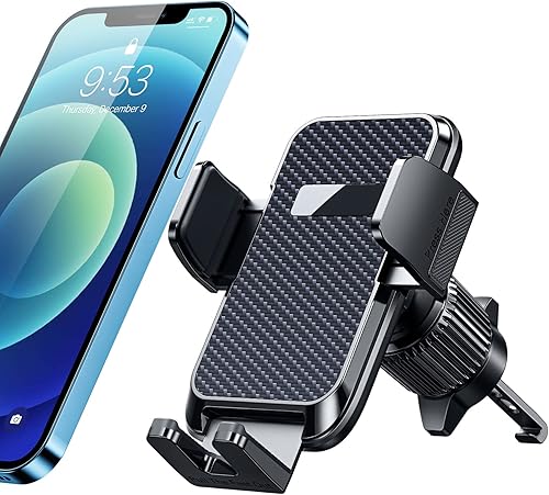 Miniatura 1 de Qifutan Soporte para teléfono de coche con goma antideslizante, rótula giratoria 360 grados y anillo de soporte ajustable para iPhone y otros