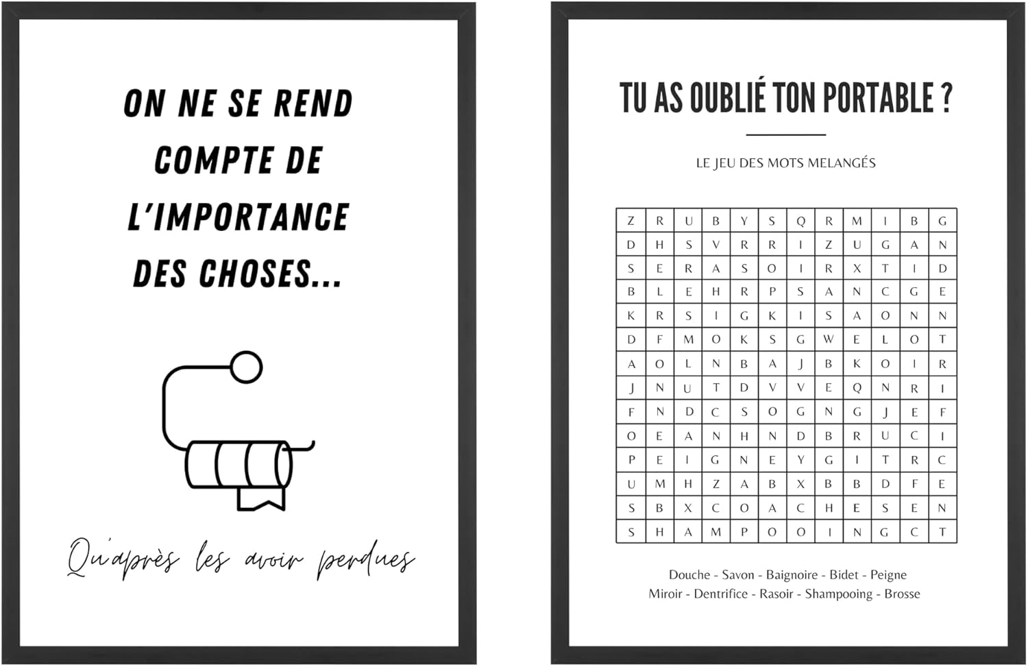 EQUIK PRODUCTS Affiches Toilettes | Décoration Salle de Bain, WC