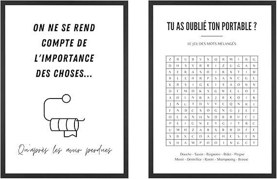 EQUIK PRODUCTS Affiches Toilettes | Décoration Salle de Bain, WC