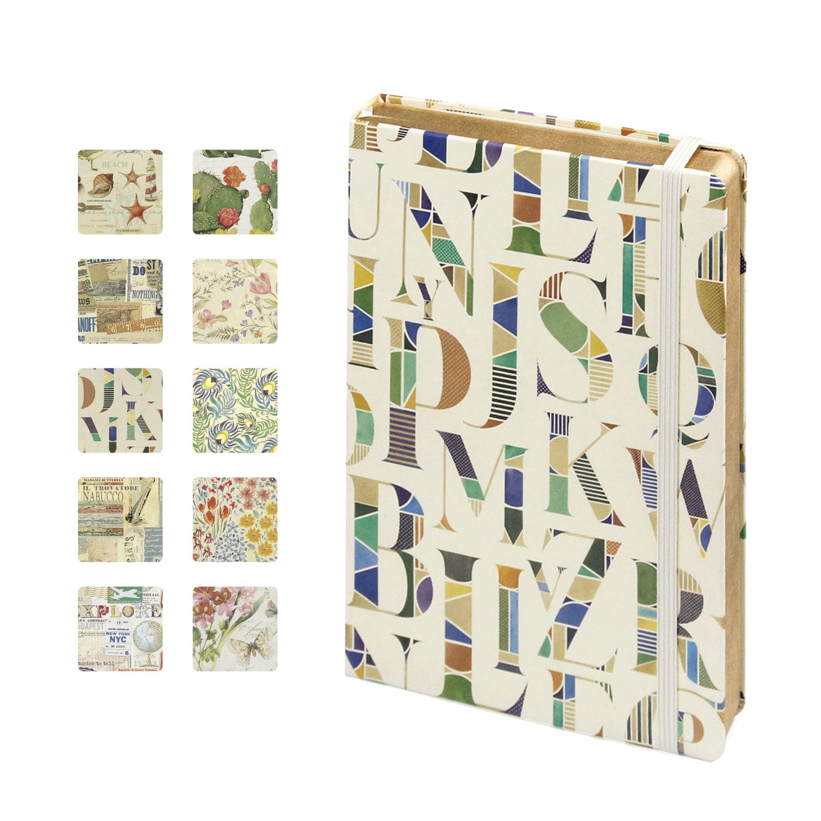 WETLOTE A5 Hardcover Notebook, Florence Notebook, 208 Straight Grid Lined Pages, Buckle Style with Ribbon Label, Inside Pocket, For Travel, School, Office, 14 x 21 cm, Lenovo