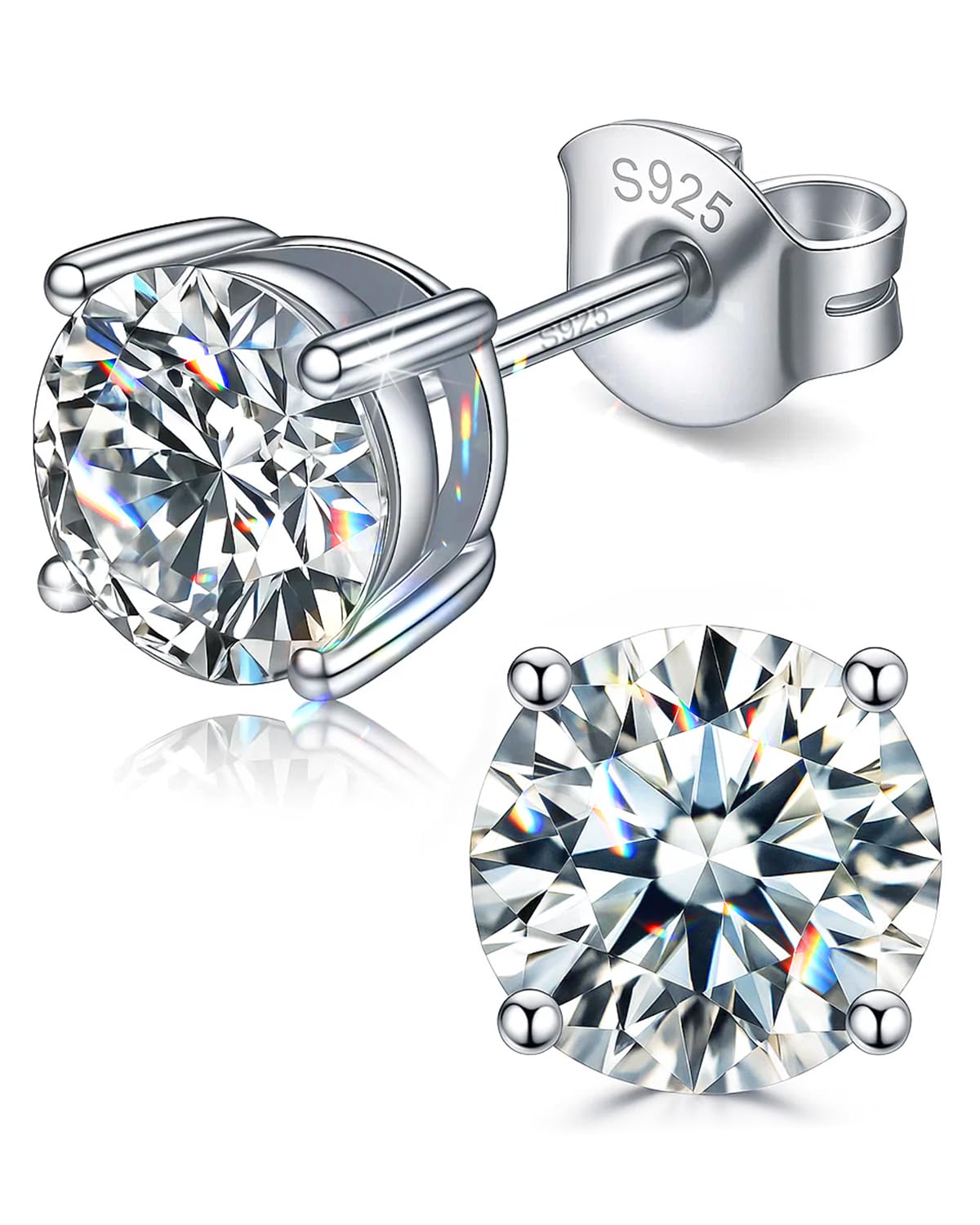 Moissanite Stud Earrings GRA Certified Unisex