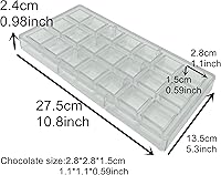 Vista 2 de Molde cuadrado para hacer chocolate, molde de policarbonato para hacer bricolaje, 21 cavidades, moldes para cubitos de hielo