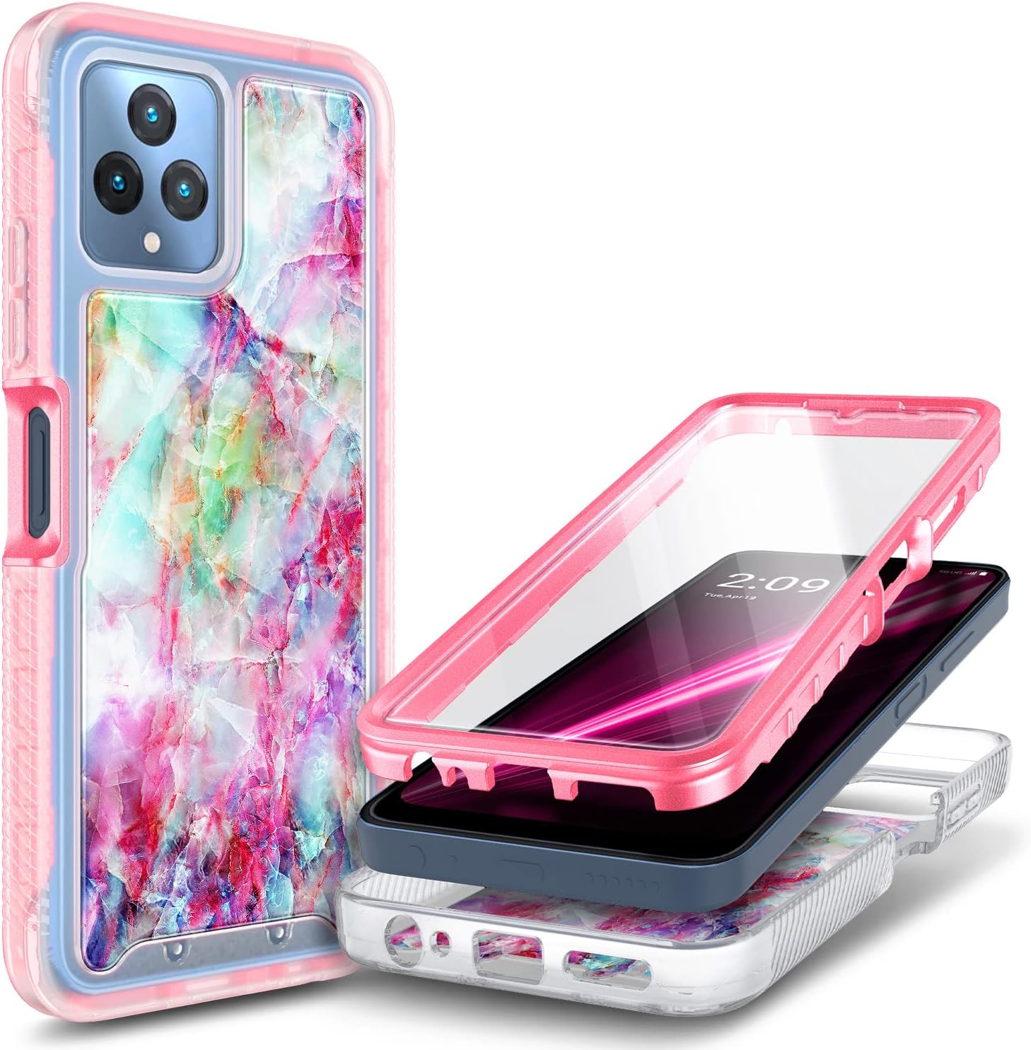 T-Mobile REVVL 7Pro 5G Phone Case With Screen Protector - Black TPU Protective Cover