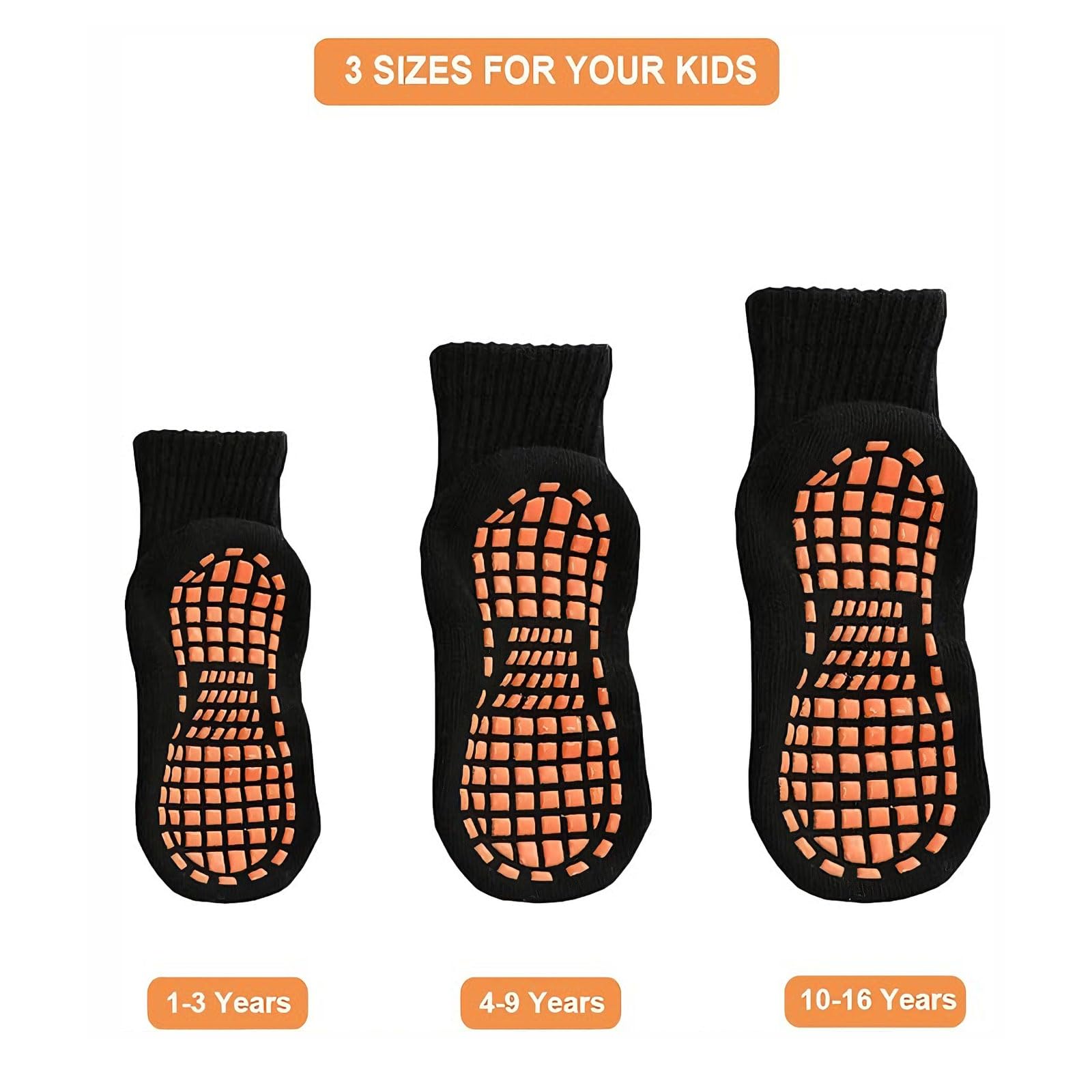 Calcetines para niños pequeños con agarres antideslizantes para cama elástica para niños, paquete de 10 unidades
