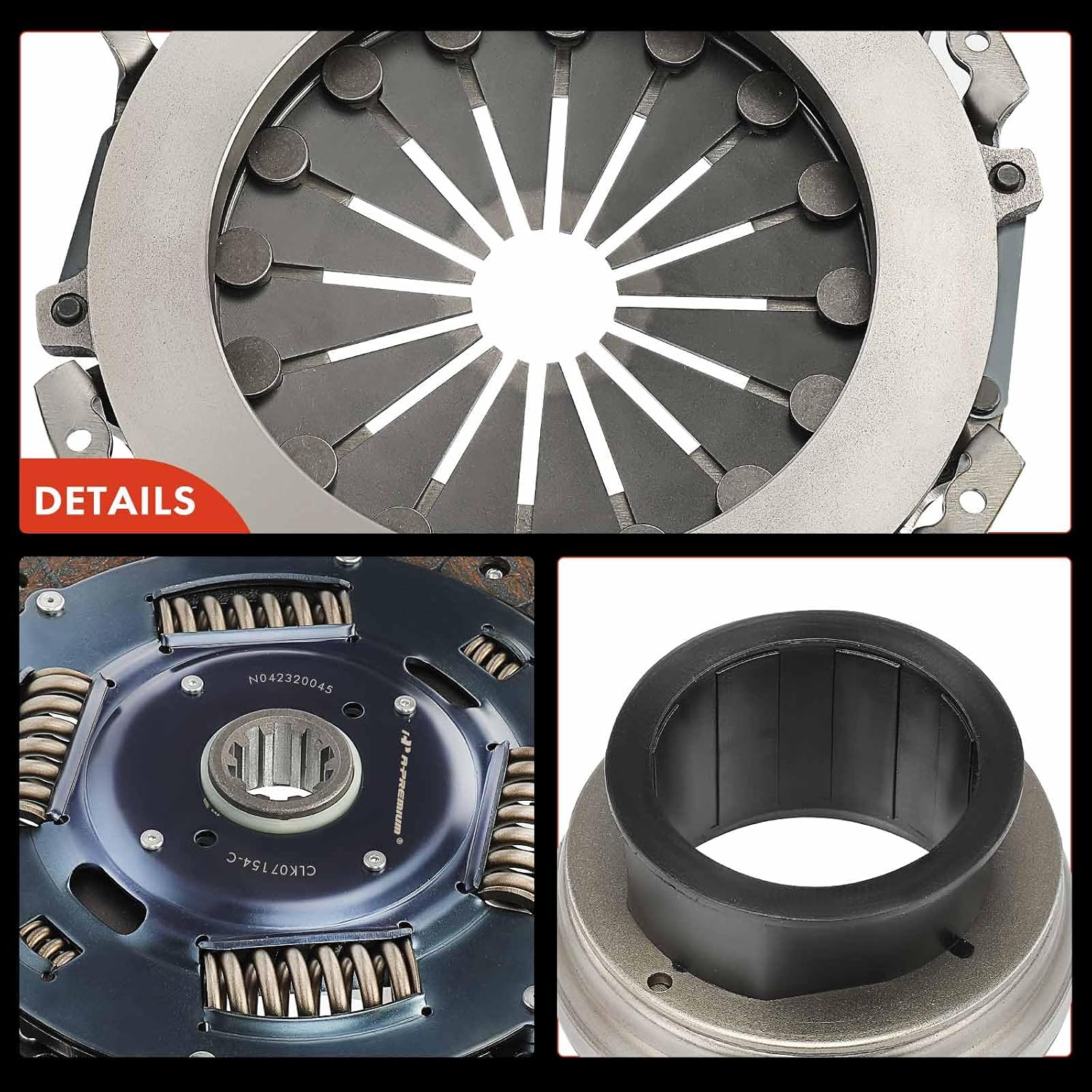 A-Premium Transmission Clutch Kit Compatible with Ford F-250 F250 1994-1996, F-250 HD 1997, F-350 F350 1994-1997, F-Super Duty 1995-1997, 7.3L, Turbocharged, Replace# F7TZ7563CA
