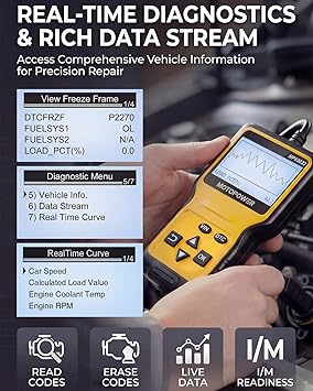 MOTOPOWER MP69033 Car OBD2 Scanner Code Reader Engine Fault Scanner CAN Diagnostic Scan Tool for All OBD II Protocol Cars Since 1996, Yellow