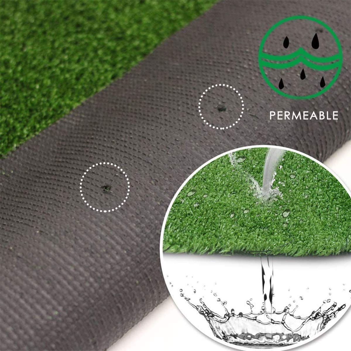 Moqueta Cesped Artificial Rollo de 1x3m de 7 mm para Exterior e Interior, Niños y Perros, 73.500 Puntadas 2.200 Dtex. vallas de jardín, cercas de piscinas