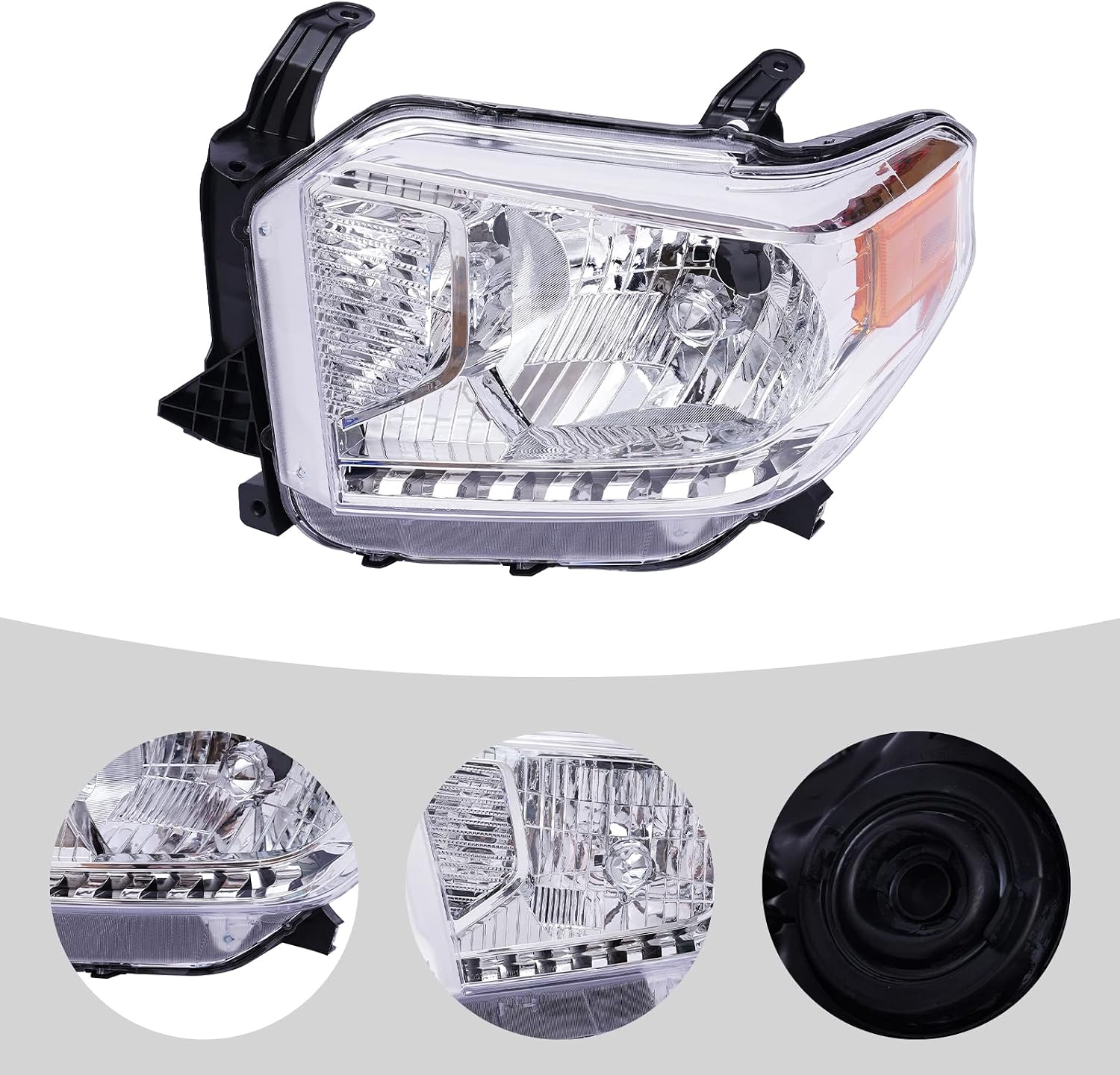 Left Headlights Assembly for 2014 2015 2016 2017 Toyota Tundra 2014-2017 Halogen Front Headlamp Driver Side 811500C080, TO2502218