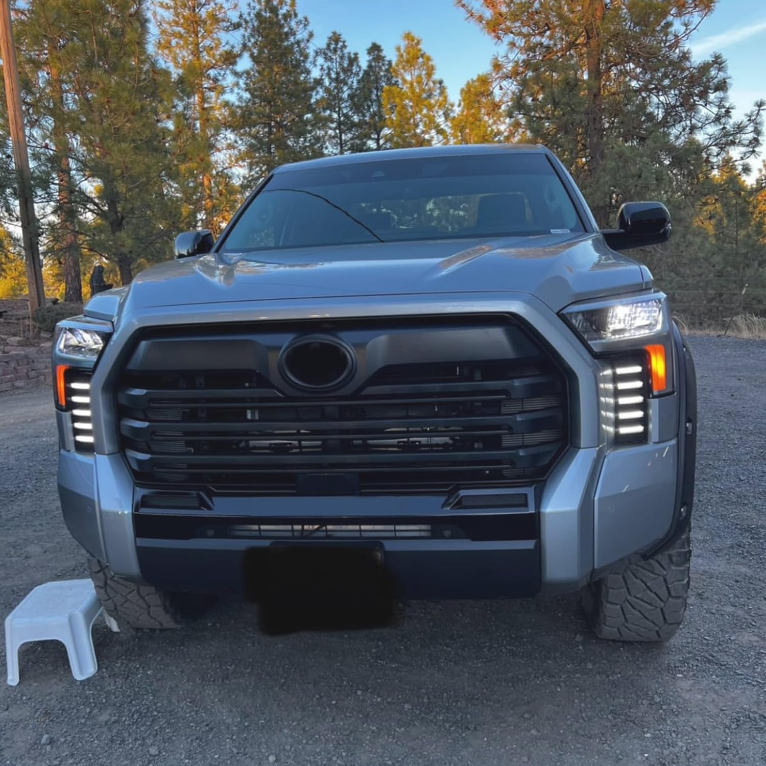 HIGH FLYING for Toyota Tundra 2022 2023 2024 2025 Car Accessories Front Fog Lights LED White DRL Daytime Running Light with Amber Turn Signal Lighting A Set